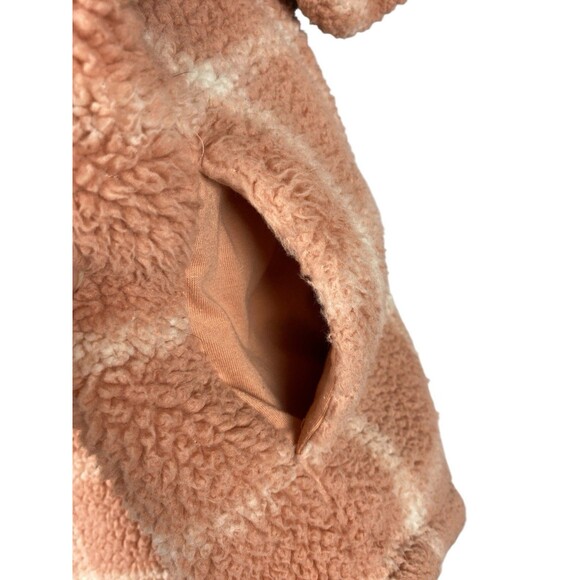 Koolaburra by UGG Women's M Brushed Back Sherpa Shacket Jacket Pink Plaid Cozy - Picture 5 of 9